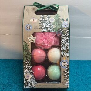 Ava Joy 5 Piece Self Care Collection Bath Bomb Set with Pouf Holiday Gift Box
